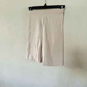 H&M Cream High-Waist Knee-Length Bike Shorts
